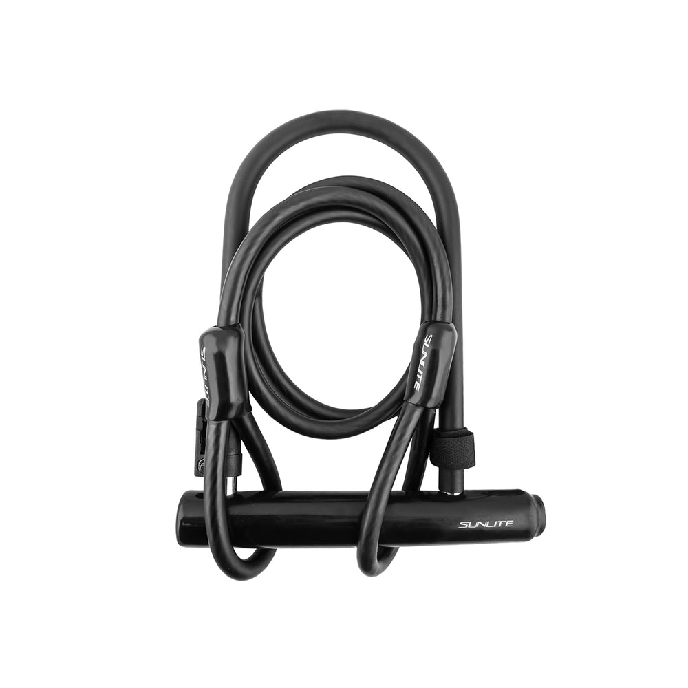 SUNLITE Standard U-Lock Black Std w/ 4'x10mm cable Bike Lock