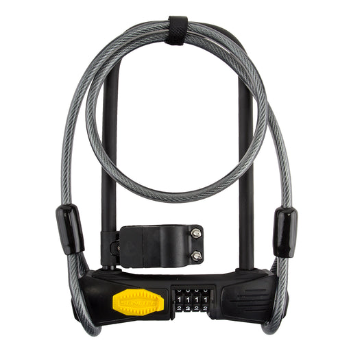 SUNLITE Defender U Combo Standard + Cable 14mm Black STD w/ 4' cable Bike Lock