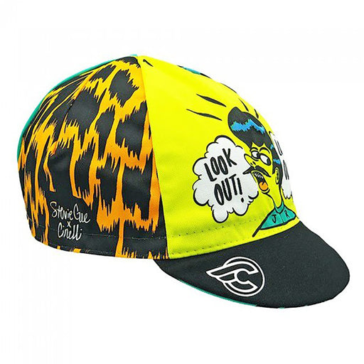 Cinelli Cycling Cap, Stevie Gee Art, Look Out, Black/Yellow