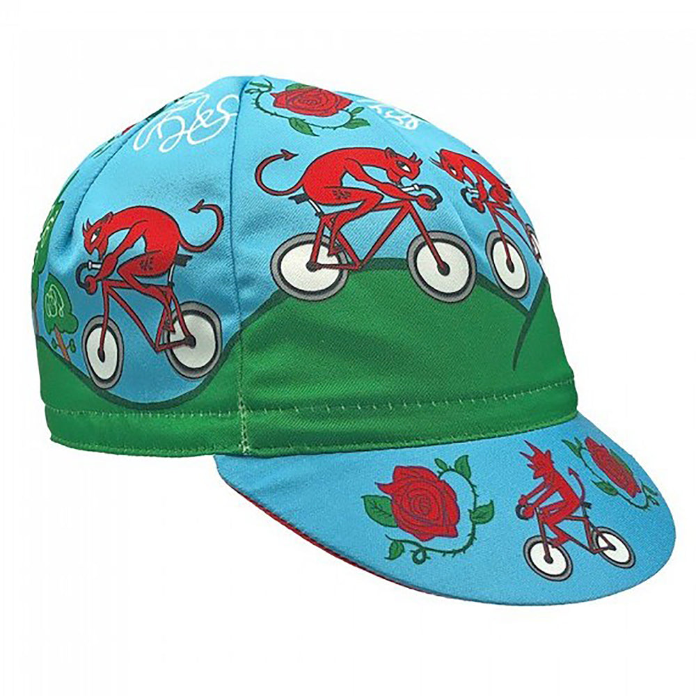 Cinelli Cycling Cap, Giacon Art, Diavolo Rosso, Blue