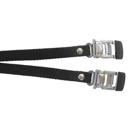 Classic Chrome Steel Toe Clips With Black Leather Straps – The Bikesmiths