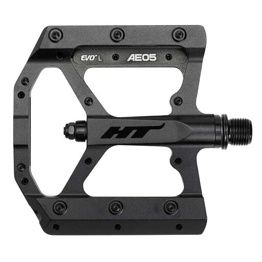 HT Components, AE05, EVO+, Platform Pedals, Body: Aluminum, Spindle: Cr-Mo, 9/16'', Stealth Black, Pair