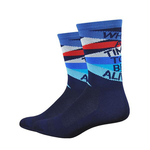 DeFeet Aireator 6" What A Time To Be Alive socks, blue 9.5-11