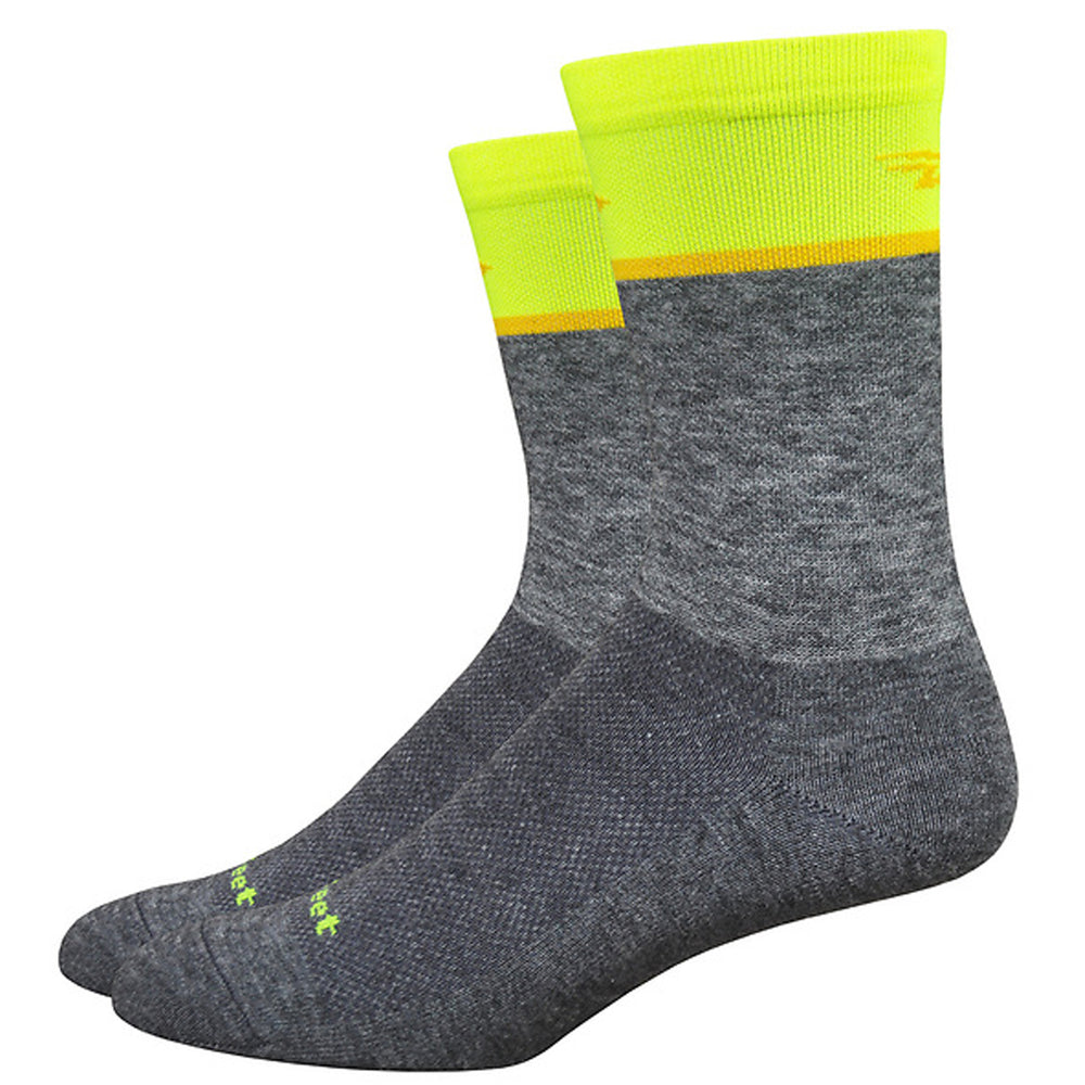 DeFeet Wooleator Comp 6" Team DeFeet Socks, 9.5-11.5, Yellow