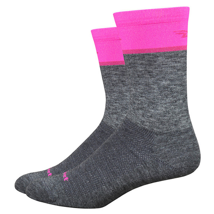 DeFeet Wooleator Comp 6" Team DeFeet Socks, 7-9, Pink