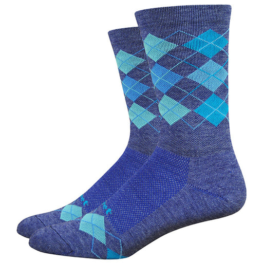 DeFeet Wooleator Comp 6" Argyle Socks, 7-9, Blue