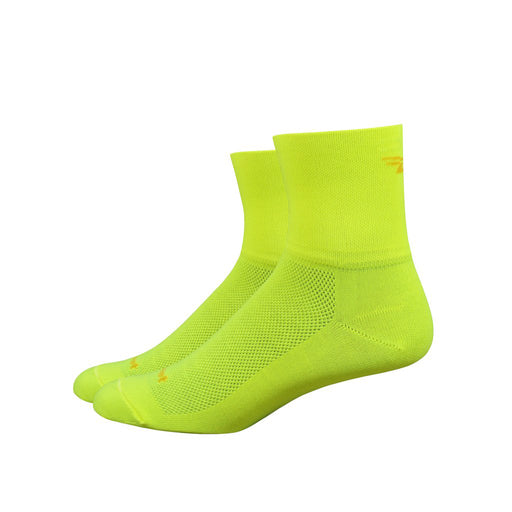 DeFeet Aireator 3" D-Logo Socks, 7-9, Hi-Viz Yellow