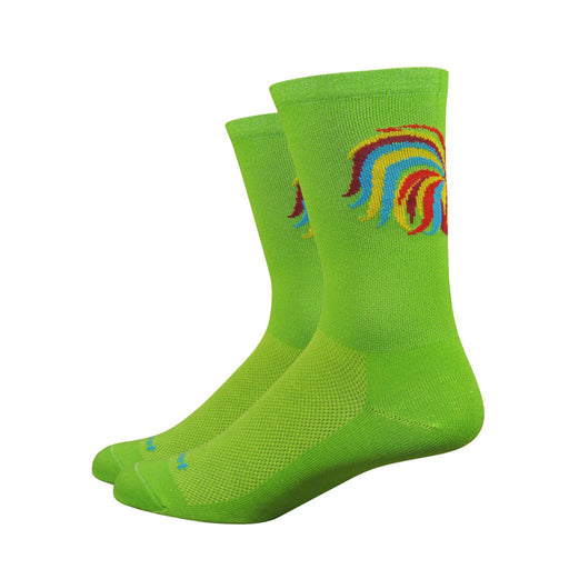 DeFeet Aireator 6" Rooster Socks, 9.5-11.5, Lime
