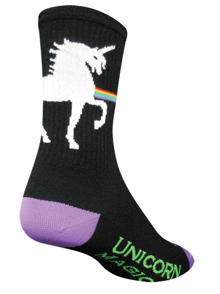 SockGuy Crew Unicorn Express Sock: Black LG/XL