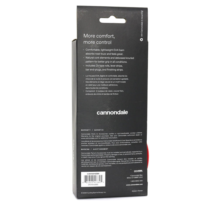 Cannondale KnurlCork 2.8mm Gel Handlebar Tape Red CP3101U30OS