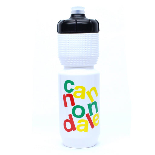 Cannondale Gripper Water Bottle Stacked Logo White w/ Rasta 750ml/25oz CP5302U1075