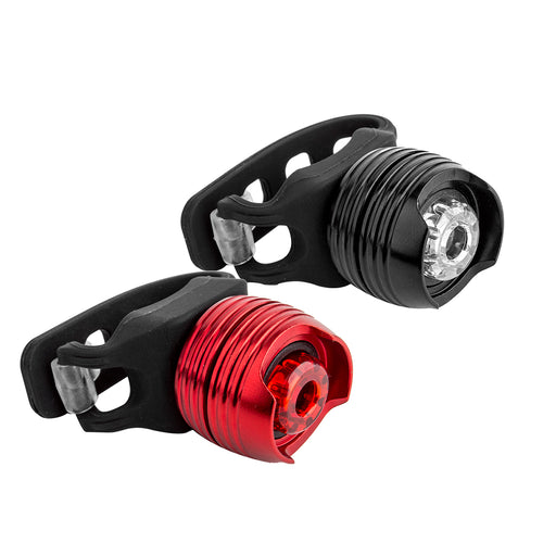 SUNLITE Beacon LED Combo Black/Red Bicycle USB Rechargeable Light Set