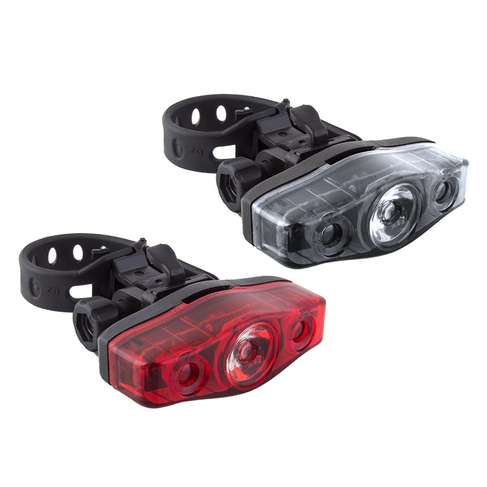 SUNLITE HiFi Combo Black Bicycle Safety Front and Rear Light Set