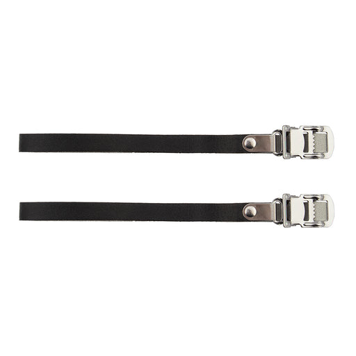 Classic Chrome Steel Toe Clips With Black Leather Straps – The Bikesmiths