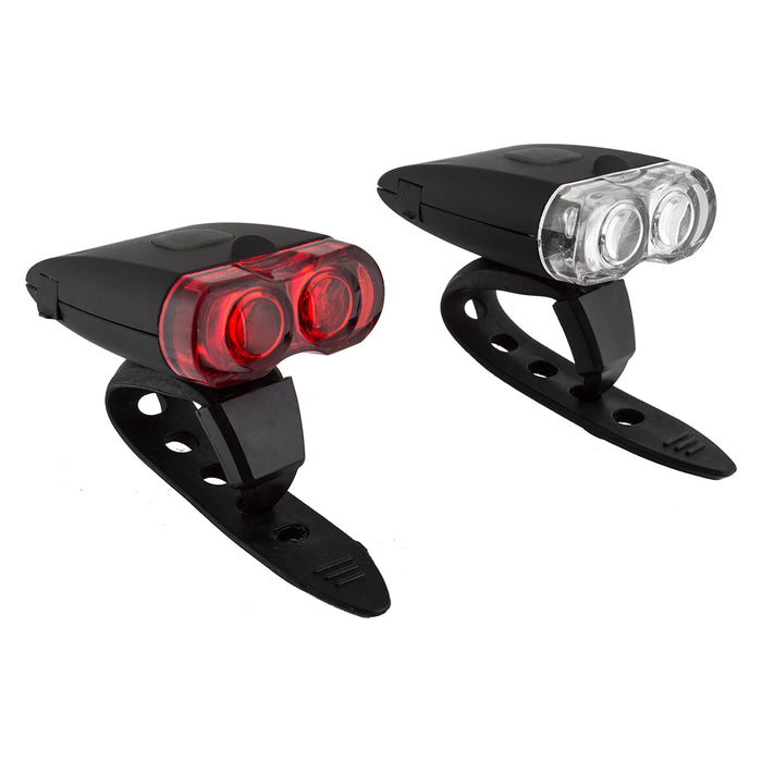 SUNLITE HL-L205/TL-L205 Front + Rear Bicycle Safety Light Set