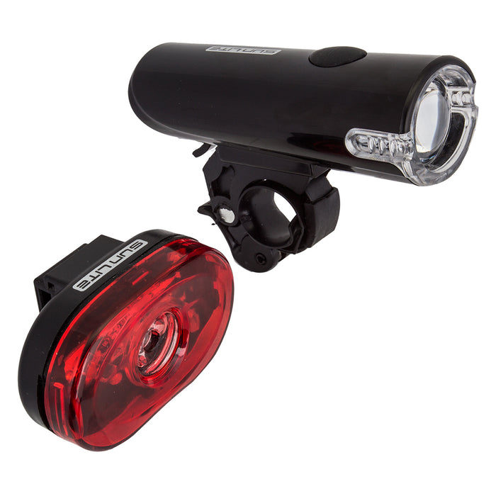 SUNLITE HL-L175/TL-L330 Black Front + Rear Bicycle Safety Light Set
