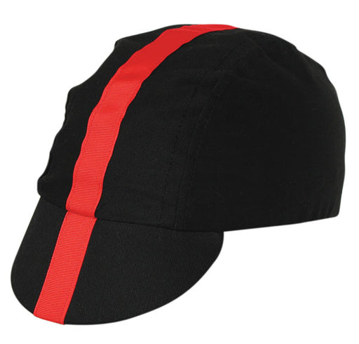 Pace Sportswear Classic Cycling Cap, Black/Red - One Size