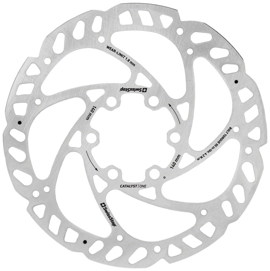 SwissStop Catalyst One Disc Rotor - 140mm, 6-Bolt, Silver