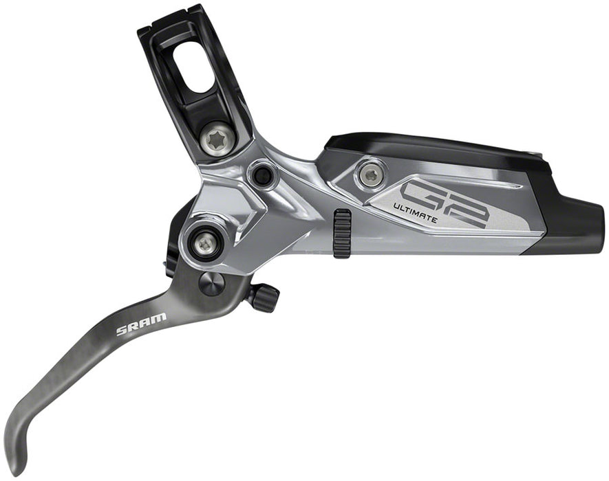 SRAM G2 Ultimate Disc Brake and Lever - Front, Hydraulic, Post Mount, Carbon Lever, Titanium Hardware, Polar Grey Anodized, A2