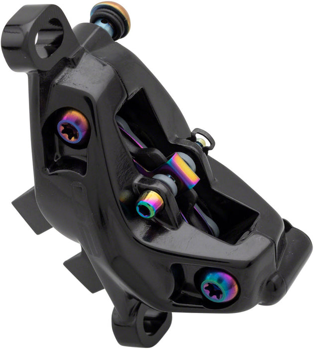 SRAM G2 Ultimate Disc Brake Caliper Assembly - Post Mount, Gloss Black with Rainbow Hardware, A2