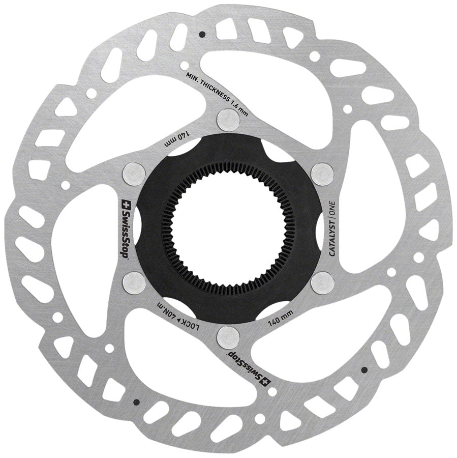 SwissStop Catalyst One Disc Rotor - 140mm, CenterLock, Silver