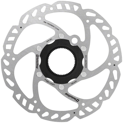 SwissStop Catalyst One Disc Rotor - 160mm, CenterLock, Silver