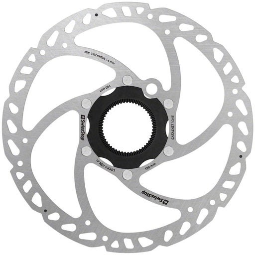 SwissStop Catalyst One Disc Rotor - 180mm, CenterLock, Silver