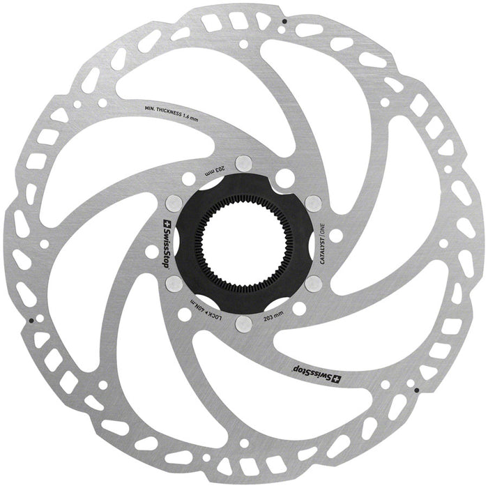 SwissStop Catalyst One Disc Rotor - 203mm, CenterLock, Silver