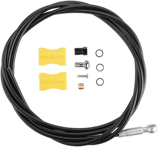 Shimano SM-BH90-SBLS High Pressure Disc Brake Hose Kit - Long Silver Banjo Caliper Connector, 2000mm, Black