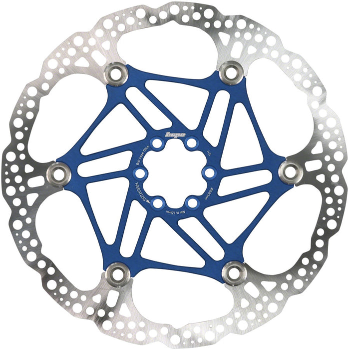 Hope Floating Disc Brake Rotor - 220mm, 6-Bolt, Blue