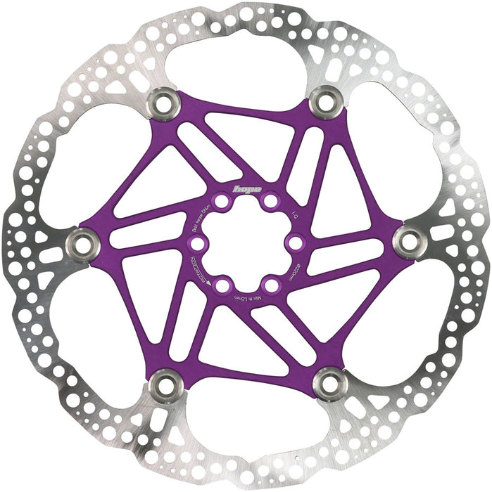 Hope Floating Disc Brake Rotor - 220mm, 6-Bolt, Purple