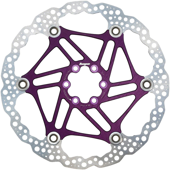 Hope Floating Disc Brake Rotor - 200mm, 6-Bolt, Purple