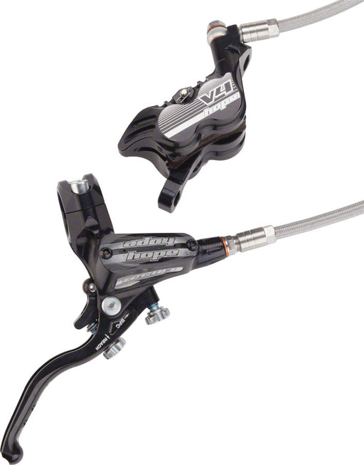 Hope Tech 3 V4 Disc Brake and Lever - Rear, Hydraulic, Post Mount, Black