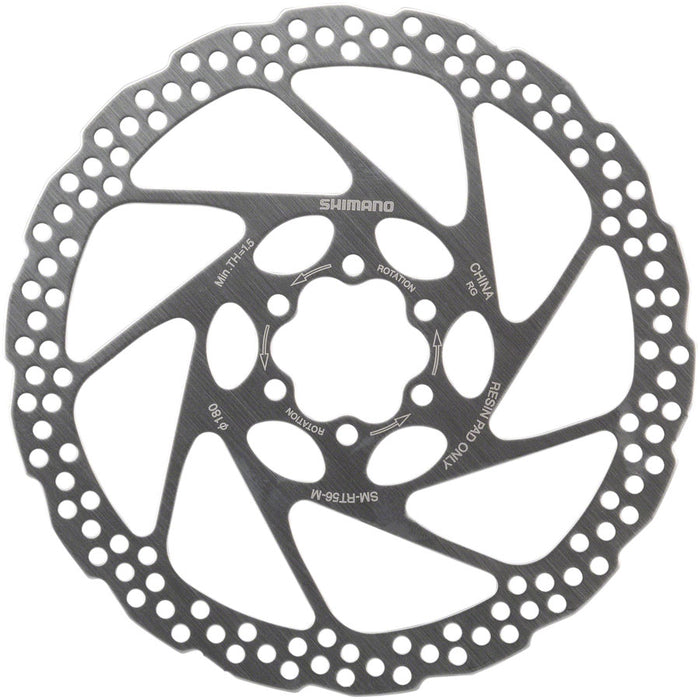 Shimano Deore SM-RT56-M Disc Brake Rotor - 180mm, 6-Bolt, For Resin Pads Only, Silver