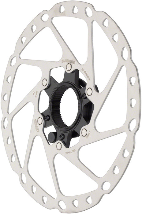Shimano STEPS RT-EM600-M Disc Brake Rotor with Integrated Speed Sensor Magnet - 180mm, Center Lock, For eBike, Silver