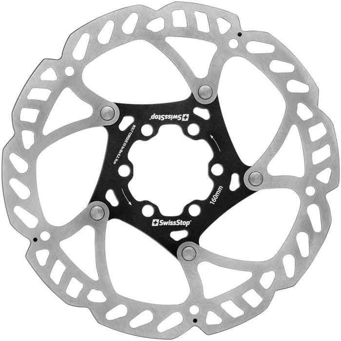 SwissStop Catalyst Pro Disc Brake Rotor - 160mm, 6-Bolt, Silver/Black