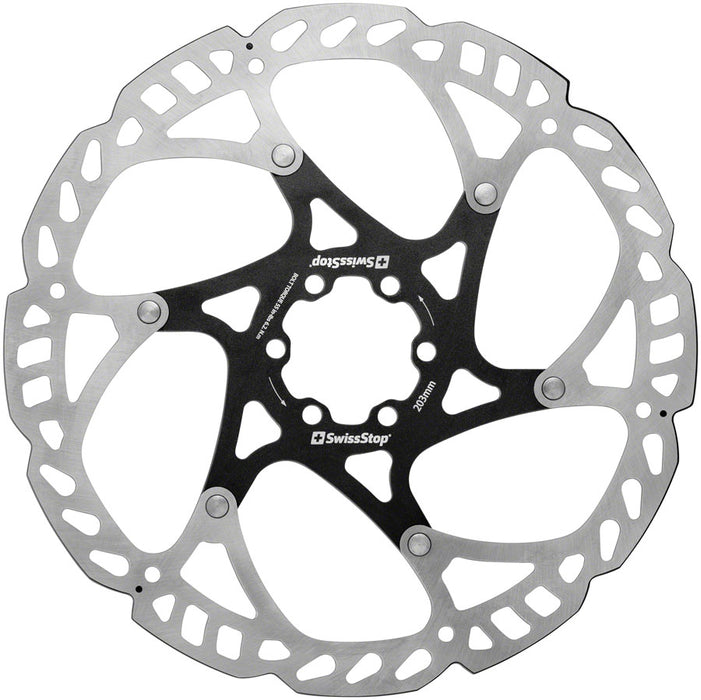 SwissStop Catalyst Pro Disc Brake Rotor - 203mm, 6-Bolt, Silver/Black