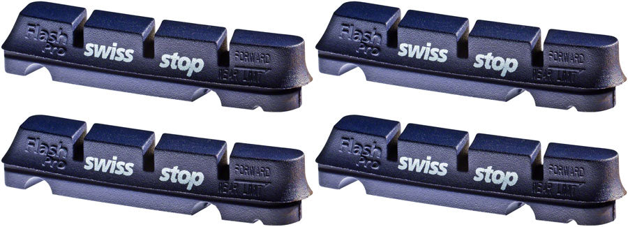 SwissStop FlashPro Set of 4 SRAM/Compatible with Shimano Rim Brake Inserts, BXP Compound