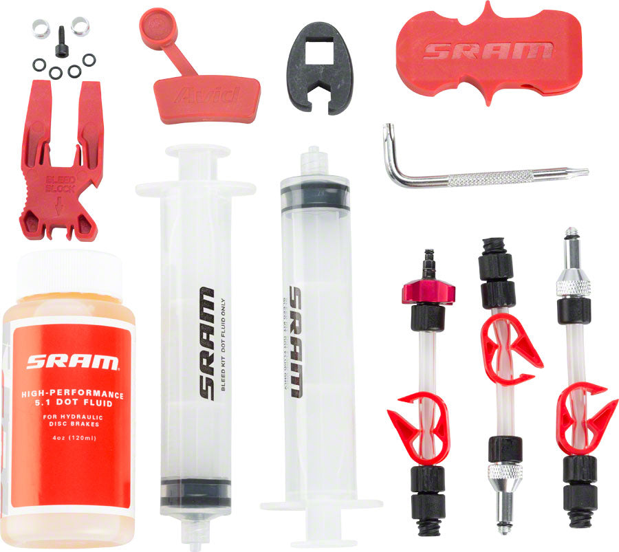 SRAM Standard Disc Brake Bleed Kit - For SRAM X0, XX, Guide, Level, Code, HydroR, and G2, with DOT Fluid