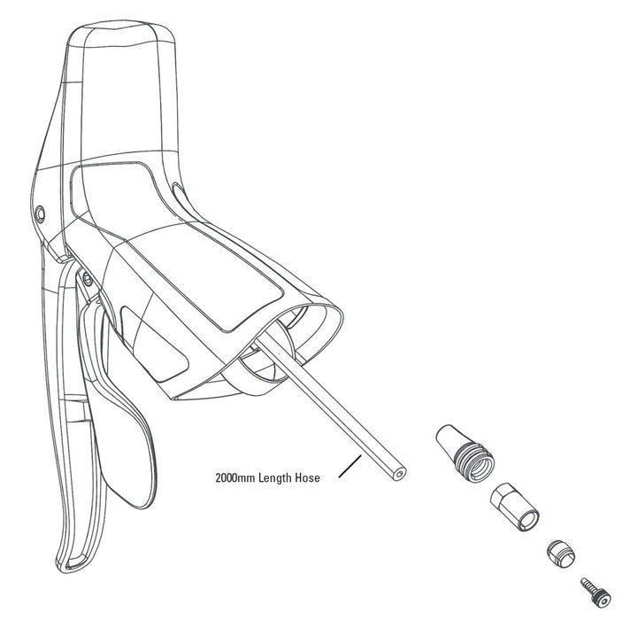 SRAM Red 22 Hydraulic Road Rear DoubleTap Lever Complete with 2000mm