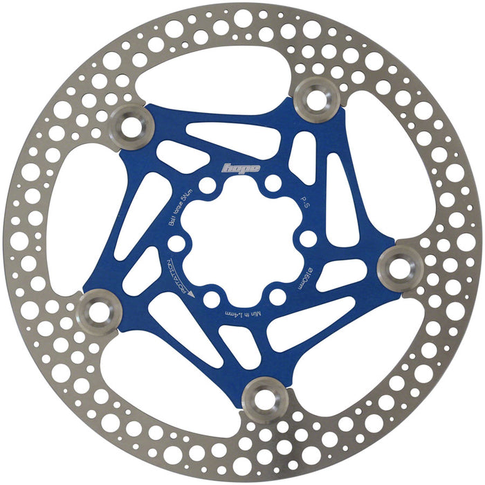 Hope Floating Road Disc Brake Rotor - 160mm, 6-Bolt, Blue