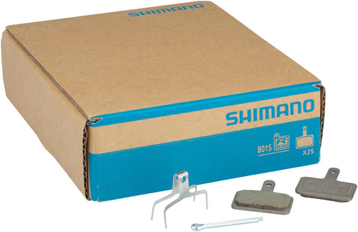Shimano B01S Resin Disc Brake Pads and Spring, 25 Pairs for Deore BR- M575, BR-M495, BR-M486, BR-M485, BR-M445 Calipers