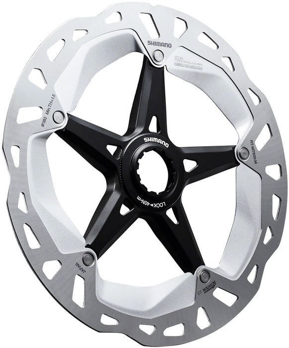 Shimano Deore XT RT-MT800-L Disc Brake Rotor with External Lockring - 203mm, Center Lock, Silver/Black