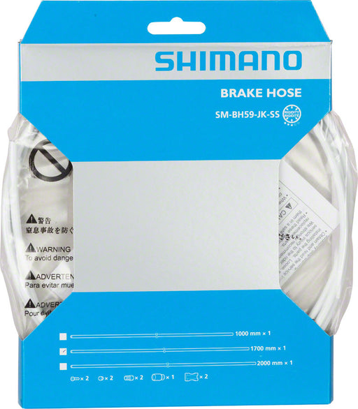 Shimano SM-BH59-JK Low Pressure Disc Brake Hose Kit - Straight Caliper Caliper Connector, 1700mm, White