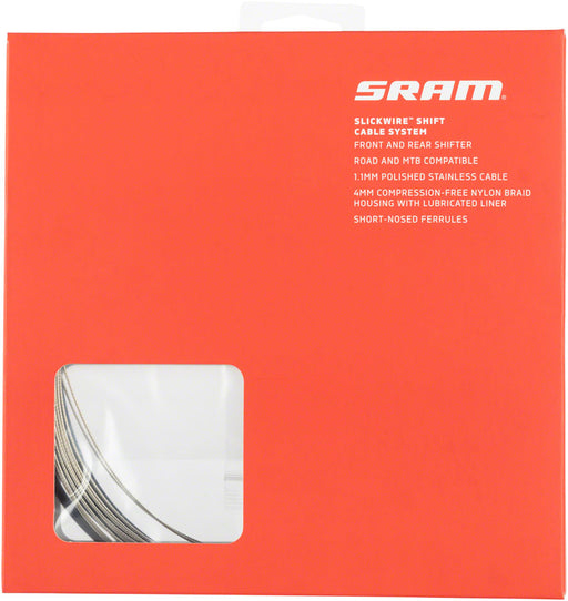 SRAM, Slick Wire, Shifter Cable and Housing Set, Stainless Steel, Black, Shimano/SRAM, Kit