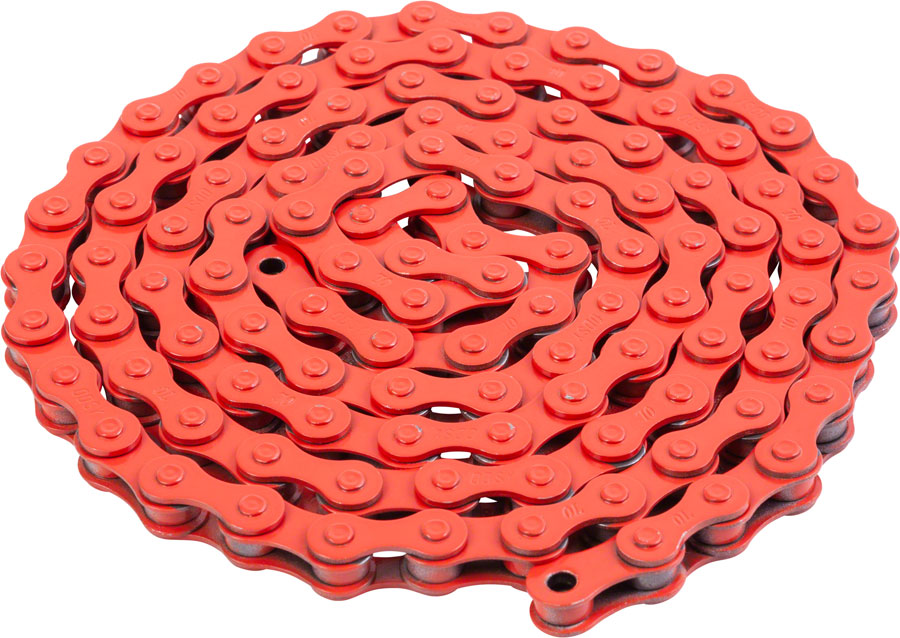 Odyssey Bluebird Chain - Single Speed 1/2" x 1/8", 112 Links, Red