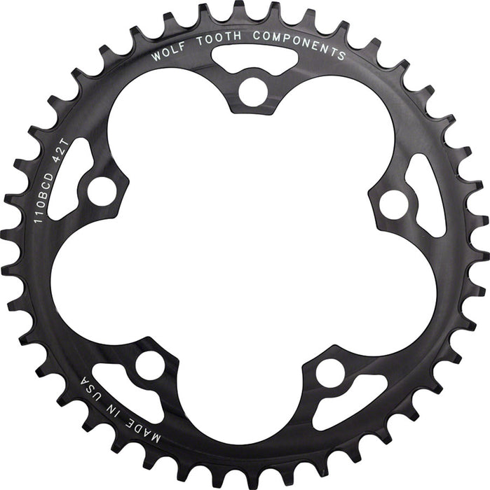 Wolf Tooth Components Cyclocross chainring, 110BCD 42T - black