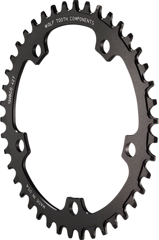 Wolf Tooth Components Cyclocross chainring, 130BCD 42T - black