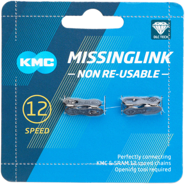 KMC MissingLink-12 DLC Connector - 12-Speed, Black, 2 Pairs/Card