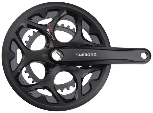 Shimano Tourney FC-A070 Crankset - 170mm, 7/8-Speed, 50/34t, Riveted, Square Taper JIS Spindle Interface, Black, With Chainguard
